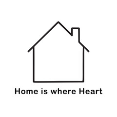 Home Is Where Heart - Minimalist House T-Shirt