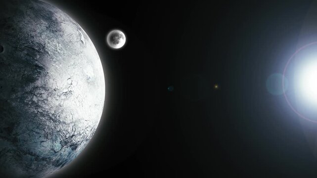 3d Eris Fictional Planet in the Depths of Space Galaxy