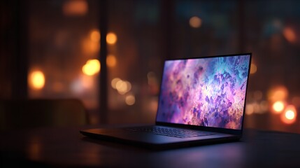 Laptop displaying stock market data Laptop displaying stock market data