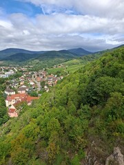 landscape with mountains at kaysersberg, france