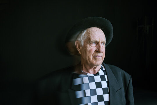 Man in hat with blur effect