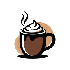 Hot Chocolate icon vector on White Background ,Vector Art Illustration on white background.