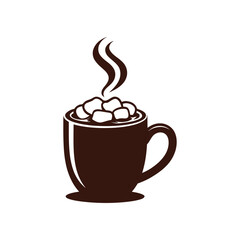 Hot Chocolate icon vector on White Background ,Vector Art Illustration on white background.