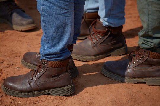 Construction Work Boots, Standing Still on Site