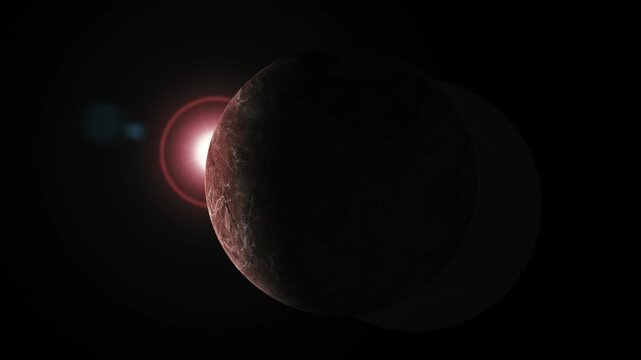 Red Rocky Makemake Fictional 3d Planet in Space Galaxy