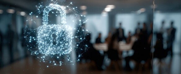 The digital lock symbolizing security in a modern business environment.