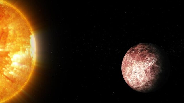 Red Rocky Makemake Fictional 3d Planet in Space Galaxy