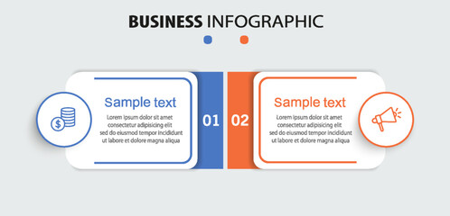 Obraz premium Business infographic template with icons and 2 options or steps 