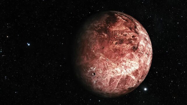 Red Rocky Makemake Fictional 3d Planet in Space Galaxy