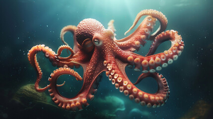 Obraz premium Octopus in the sea