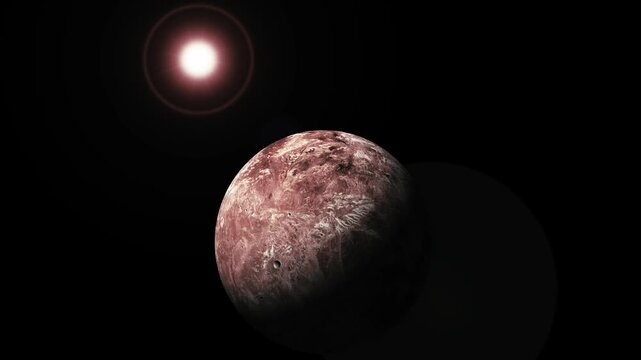Red Rocky Makemake Fictional 3d Planet in Space Galaxy
