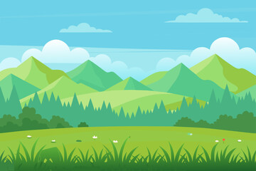 Obraz premium Minimal Vector Meadow Background With Seamless Transitions