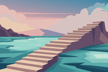 Obraz premium Realistic Simple Vector Style Pastel Tone Stone Statue