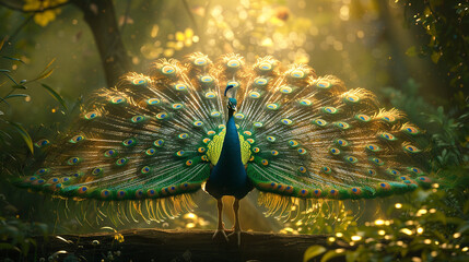 Obraz premium Peacock with feathers