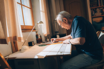 Retired architect  at home