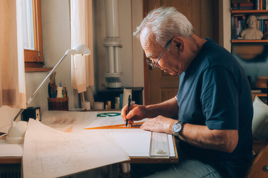 Retired architect  at home