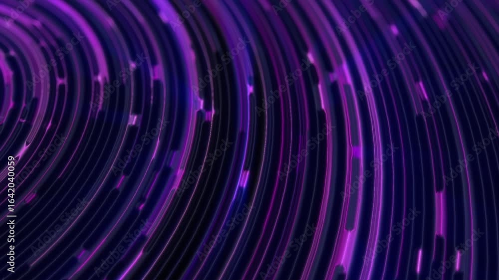 Poster abstract swirl of purple glowing lines and particles forming a vortex pattern, showcasing motion and