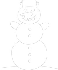 Trace and color snowman. Kindergarten and preschool worksheet printable for kids. Vector illustration.