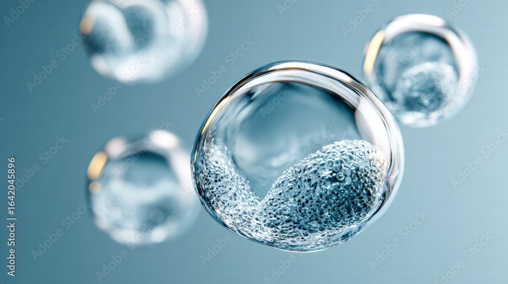 Poster transparent cell structures float, offering a captivating glimpse into the world of biology and scie