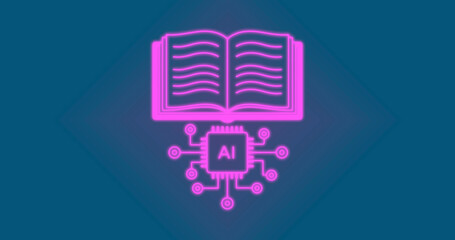 Artificial intelligence and knowledge symbolizing digital learning and education.

