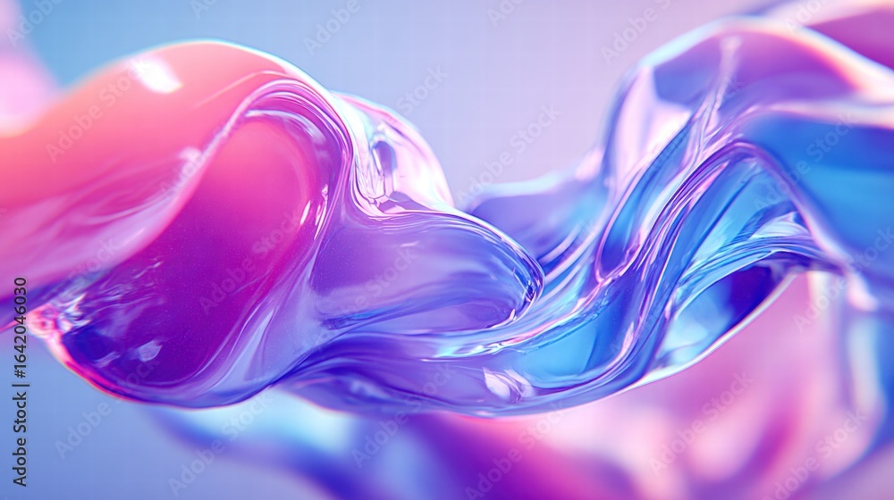 Poster this abstract artwork showcases a fluid, colorful form with a gradient of colors, creating a dynamic