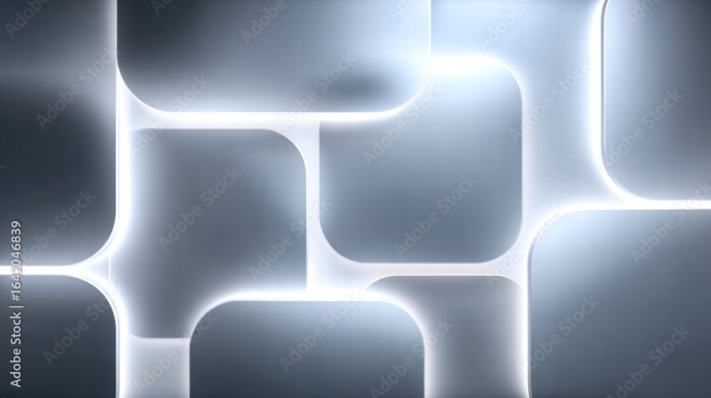 Aufkleber abstract geometric design with glowing rounded rectangles in a modern style.