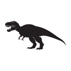 T-Rex (Tyrannosaurus Rex) silhouette logo icon design hand drawn dinosaur line art black and white