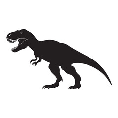 T-Rex (Tyrannosaurus Rex) silhouette logo icon design hand drawn dinosaur line art black and white