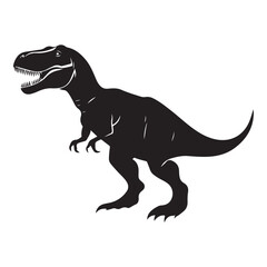 T-Rex (Tyrannosaurus Rex) silhouette logo icon design hand drawn dinosaur line art black and white