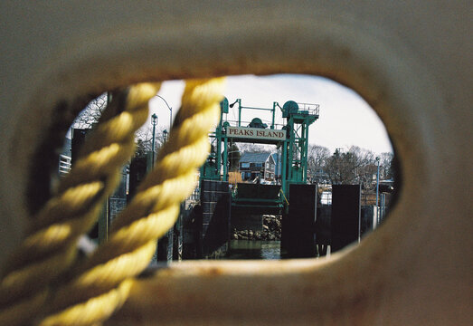 View of Peaks Island ferry dock in Portland, Maine