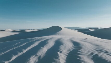 Vast White Sand Dunes Under Clear Blue Sky