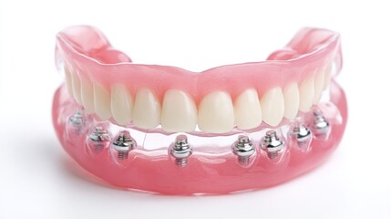 Dental implants presented against a white backdrop, demonstrating modern restorative dentistry.