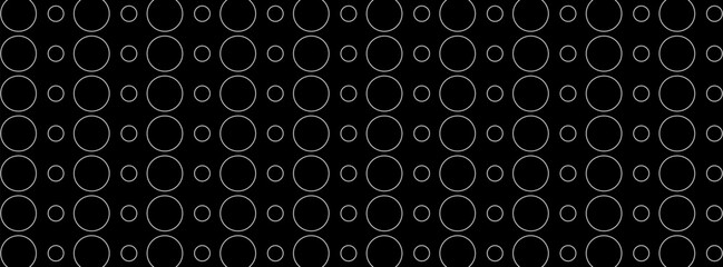 Black and White Abstract Geometric Pattern with Repeating Circle Outlines