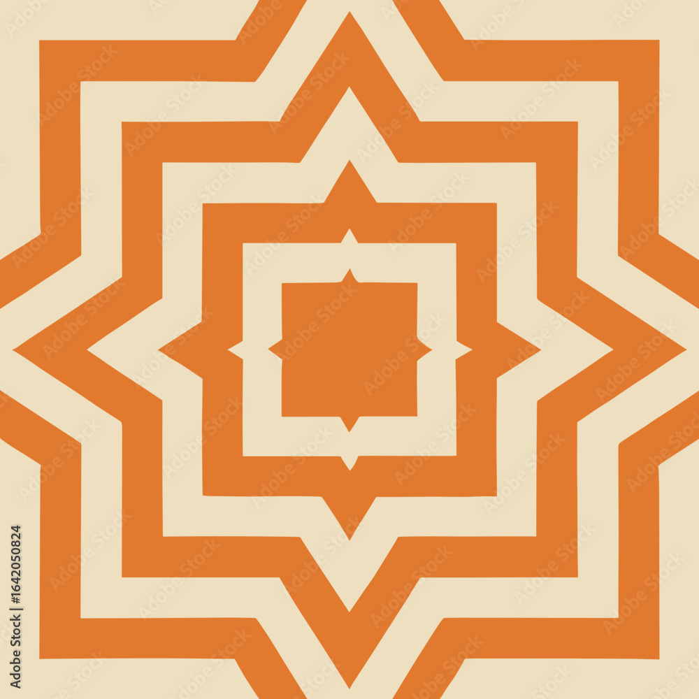 Poster a geometric pattern in a vibrant color palette unfolds, the repeating shapes create a sense of balan