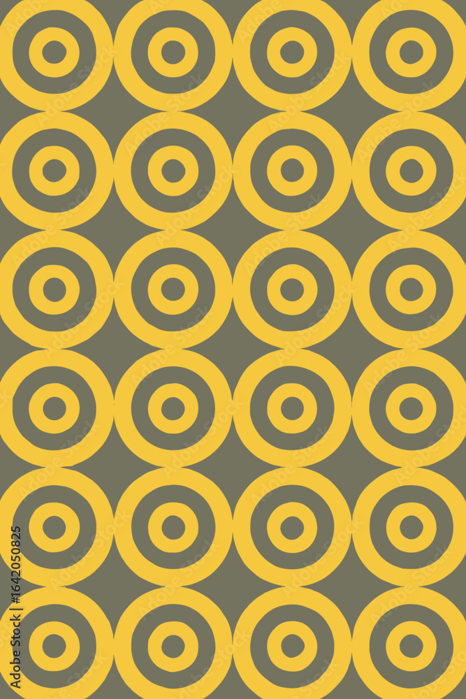 Poster a mesmerizing display of symmetrical design featuring vibrant, concentric rings arranged in a patter