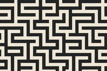 Intricate geometric maze pattern with monochrome color scheme, creating an optical illusion that draws the eye.