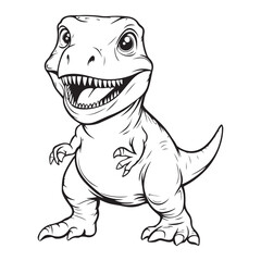 Fototapeta premium T-Rex (Tyrannosaurus Rex) silhouette logo icon design hand drawn dinosaur line art black and white