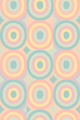 Fototapeta premium An Eye-Catching Abstract Pattern with Rings and Pastel Hues. Capturing the essence of modern design and visual interest with layered circles in soft, inviting colors.