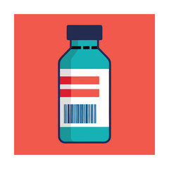 Obraz premium Covid Vaccine Dose Bottle with Barcode