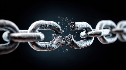 A broken chain represents freedom, breaking free, and overcoming struggles.