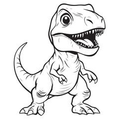 T-Rex (Tyrannosaurus Rex) silhouette logo icon design hand drawn dinosaur line art black and white