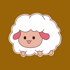 Naklejka premium Cute animal stickers sheep illustrations