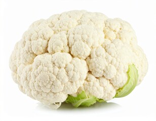 Fresh White Cauliflower on White Background