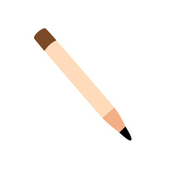 Vector illustration of beige wooden pencil isolated on white background.