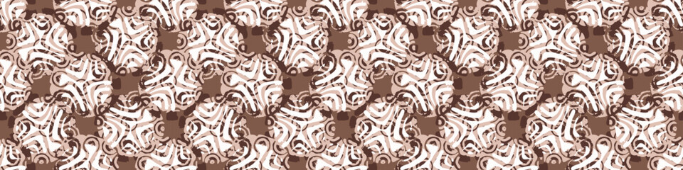 Abstract vintage squiggle seamless vector edging. Gender neutral artistic repeatable curl for ribbon, border and hand drawn design.