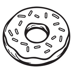 donut set line art silhouette vector illustration 