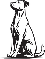 Loyal Companion Silhouette: A graceful dog, portrayed in a striking black and white silhouette, embodies loyalty, companionship, and the unwavering bond between humans and their canine friends.