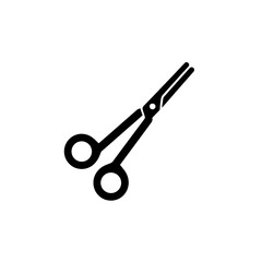 Sleek and Modern Black Scissors Icon on a White Background