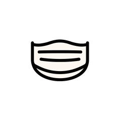 Medical face mask icon on white background, health care symbol
