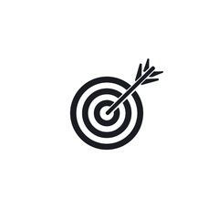 Arrow hitting the bullseye center of target precisely